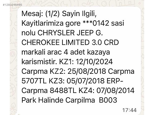 Vasıta / Arazi, SUV & Pickup / Jeep / Grand Cherokee / 3.0 CRD / Limited