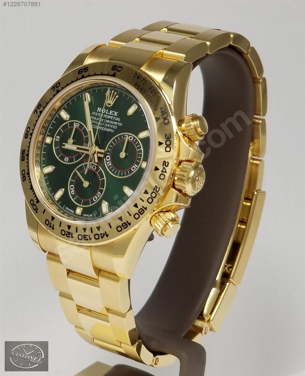 Rolex ROLEX 116508 DAYTONA SARI ALTIN YEŞİL KADRAN NASYONEL CHRONO