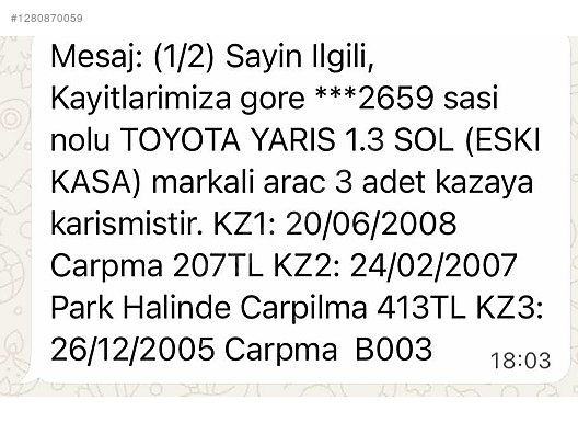 Vasıta / Otomobil / Toyota / Yaris / 1.3 / Sol