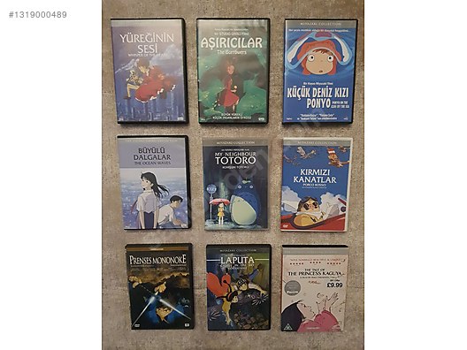 Miyazaki ,Ghibli 9 adet dvd animasyon birlikte satılıktır