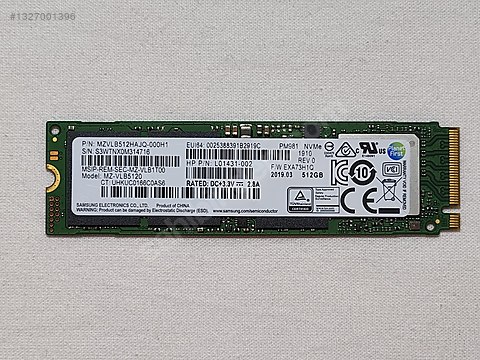 Samsung PM981a 512GB M.2 SSD sahibinden.comda - 1327001396