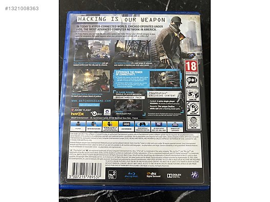 PS4 Watch Dogs Special Edition Kutulu Çiziksiz sahibinden.comda