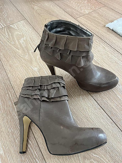 Nine West 36 numara gri topuklu bot