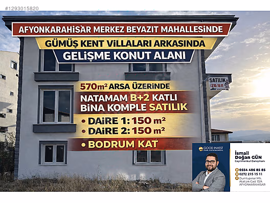 MERKEZ BEYAZIT MAHALLESİNDE NATAMAM B+2 KATLI KOMPLE SATILIK
