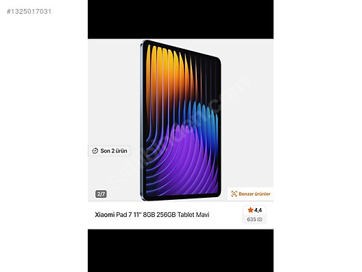 Xiaomi Pad 7 256 GB Tablet - 1325017031
