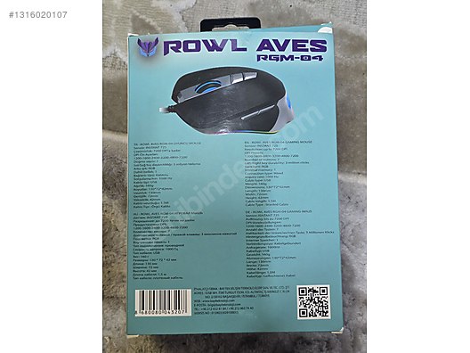 Rowl Rowl Rgm-04 Aves Usb Siyah Rgb Aydınlatmalı 7200dpi Makrolu Gami ...