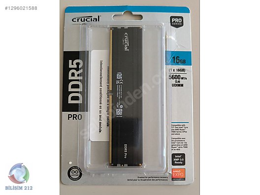 Crucial Pro 16 GB 5600 MHz CL46 CP16G56C46U5 DDR5 Ram sahibinden