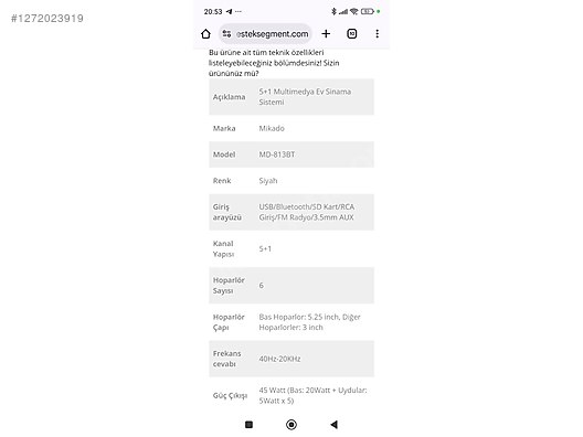 İkinci El ve Sıfır Alışveriş / Bilgisayar / Çevre Birimleri / Hoparlör / Ses Sistemi