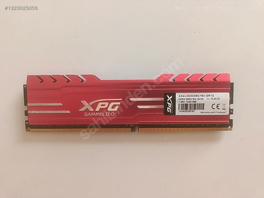 XPG Gammix D10 8GB DDR4 3000MHz CL16-20-20 (Temiz/Sorunsuz