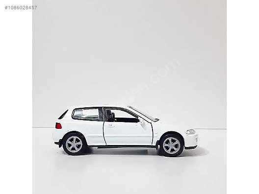 1.36 ÖLÇEK WELLY LİSANSLI HONDA CİVİC BEYAZ FULL METAL MODEL on