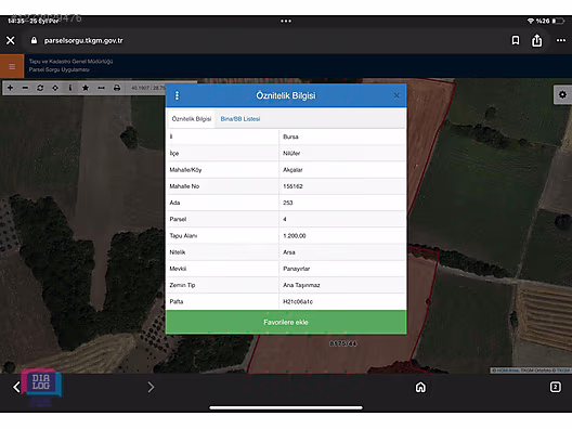 DIALOG PLUS'dan AKÇALAR'da SATILIK 1.200m2 Tarla! #1273029476