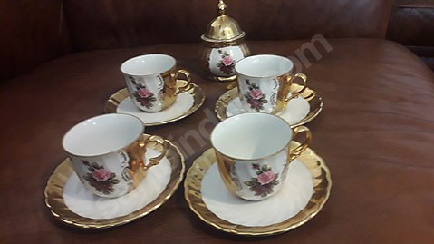 22 ayar altın kaplama BAVARİA fincan dörtlü-SIFIR ürün