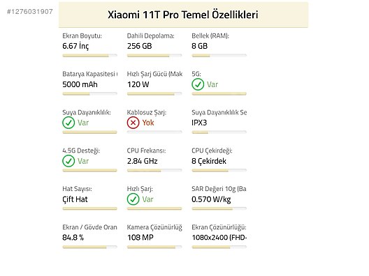 Used & Brand New Items / Cell Phones & Accessories / Cell Phones / Xiaomi / Mi 11T Pro