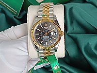 ROLEX SKY-DWELLER BLACK DIAL TWO TONE 42mm KUTU TAM SET