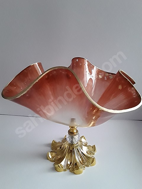RESIN ART DEKOR EPOKSi Büyük Dekor Kase Plastık Ayaklı Gold