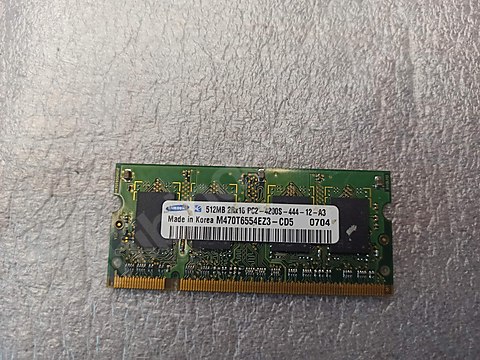 SAMSUNG 512 MB DDR 2 PC2-4200 533MHZ NOTEBOOK RAM