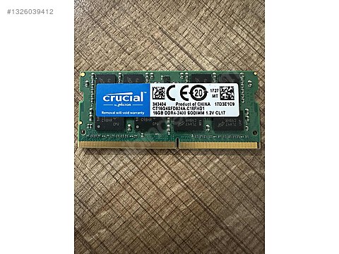 Crucial 16GB DDR4 2400MHz SODIMM Laptop RAM (Temiz / Sorunsuz