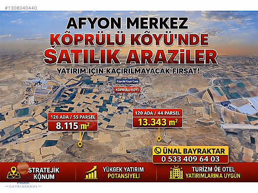 Afyon Köprülü Köyü'nde Satılık 2 Adet Fırsat Arazi