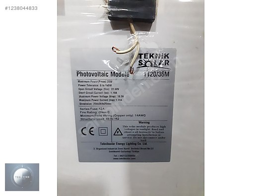 Güneş Enerjisi Sistemi - TEKNİK SOLAR 1T20/36 SOLAR PANEL
