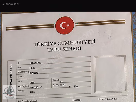 TAN EMLAK TAN AĞVAda NEHİR CEPHELİ TARLA #1286045821