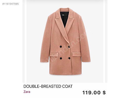 Zara double breasted hot sale coat with pockets