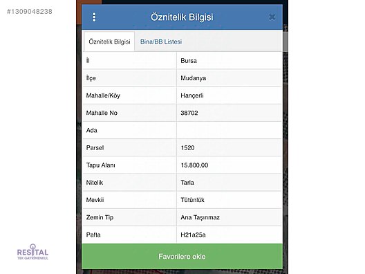BURSA MUDANYA HANÇERLİDE DEĞERLİ KONUMDA 15.800 M² TARLA