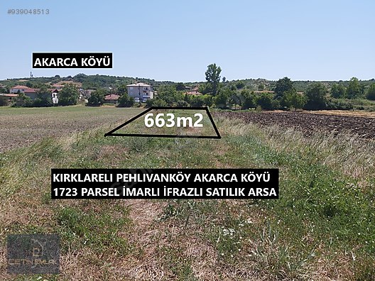 Kirklareli Pehlivankoy Akarca Da Satilik Imarli Ifrazli Arsa Satilik Arsa Ilanlari Sahibinden Com Da 939048513