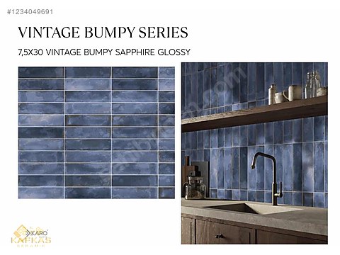 7.5x30 VINTAGE BUMPY SAPPHIRE GLOSSY - Seramik & Fayans ve Yapı