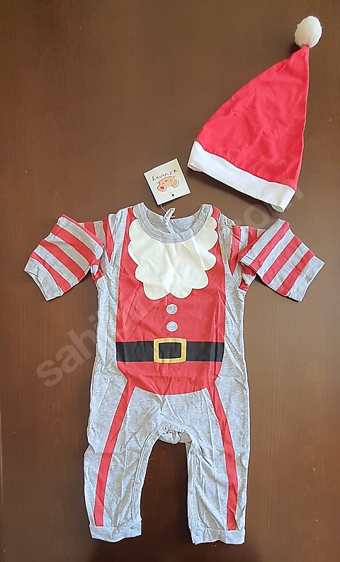 Yılbaşı Bebek Tulum ve Şapka Noel Baba Kostümü