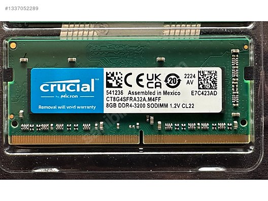 Crucial 16 GB (2x8 GB) DDR4 3200 MHz Laptop RAM CT8G4SFRA32A