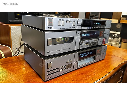 Akai AM-U3 + HX-3 + AT-S3 vintage müzik sistemi (1984) Japan