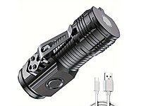 3 LED'li Güçlü Mini El feneri, Flaşör USB Şarjlı (Plastik Gövde)