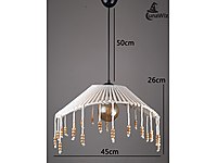 Naturel Boncuklu Makrome Avize