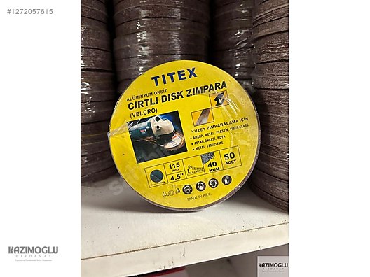 Titex Cırtlı Disk Zımpara 115mm 4.5'' 40 Kum 50 Adet - Sıfır