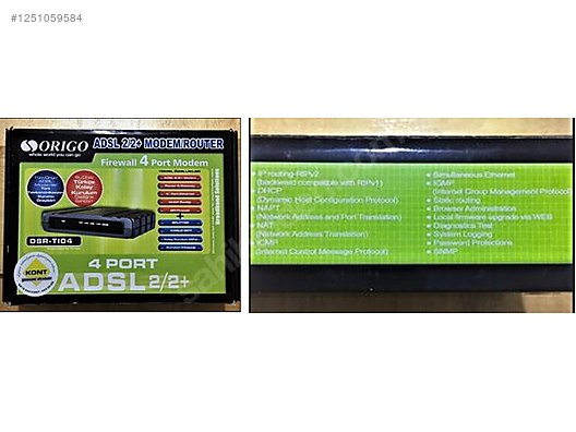 ORIGO DSR-T104 ADSL 2/2 + MODEM / ROUTER Firewall 4 Port Modem - ADSL ...