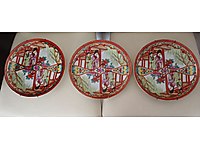 ANTİKA PORSELEN DUVAR TABAĞI 3 ADET FİYATIDIR TEK DE SATILIR!!!