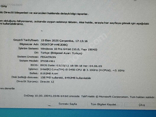 İkinci El ve Sıfır Alışveriş / Bilgisayar / Masaüstü / Modeller / Toplama