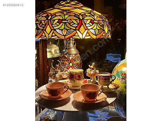 TİFFANY İKİ ADET DEV BOY VINTAGE ABAJUR 60*42 cm sahibinden.comda