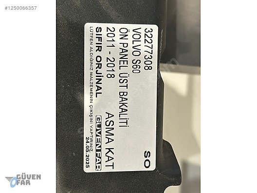 VOLVO S60 ÖN PANEL ÜST BAKALİTİ 2011 2018 32277308 SO - İlan ve ...