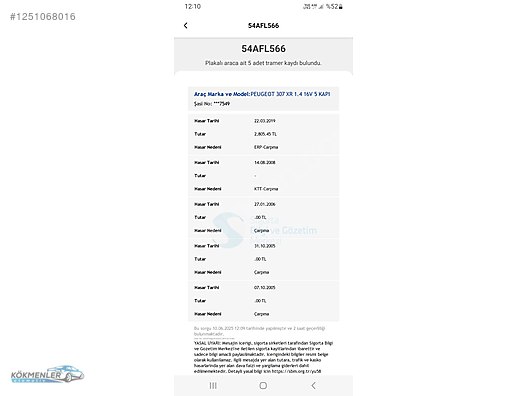 Vasıta / Otomobil / Peugeot / 307 / 1.6 / XR