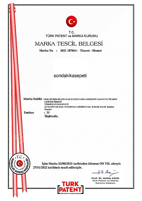sondakikasepeti Tescilli Markası- Alanadları ile birlikte