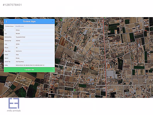 MFK EMLAK'TAN YAYLAPINAR MAHALLESİN'DE 900m² SATILIK TARLA #1287078401