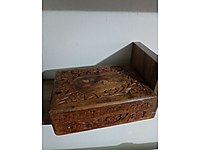 Ahşap oyma pirinç kakma kutu