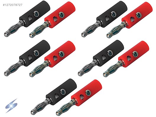 Banana Jack Banan Fiş Kırmızı + Siyah - 5li Set (IC-238A) - Fiş ve