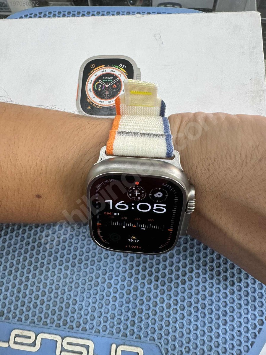 Apple Watch Ultra Cellular 49mm titanyum kasa pil 100