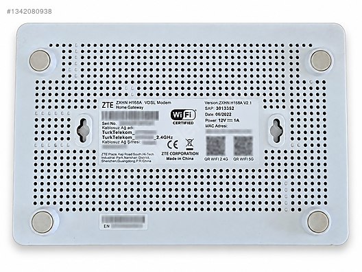 ZTE ZXHN H168A V2.1 AC1200 5GHz VDSL Modem + Adaptör + Ethernet