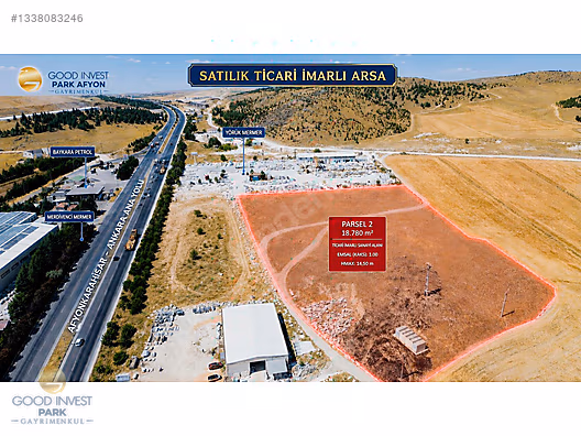 AFYON ANKARA YOLU ÜZERİ E=1 H=14.50 MT. 18.750 M² TİCARİ ARSA