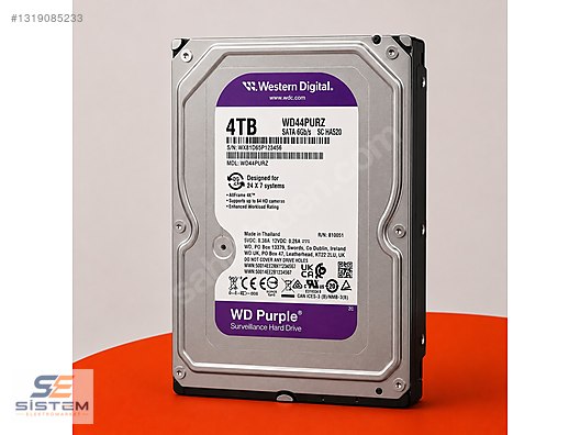 東芝 REGZA 4TB(WD Purple)置換済 WD Purple 4TB 5400RPM 128MB Güvenlik Harddiski sahibinden.comda