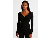 Kadın göğüs düğme detaylı sweatshirt