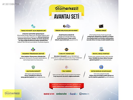 OTOMERKEZİN'DE K.KARTI 12TAKSİT-YETKİLİ SERVİS BAKIMLI GARANTİLİ